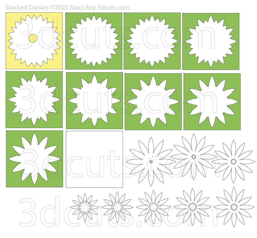 Download Stacked Daisies Shadow Box Tutorial 3dcuts Com