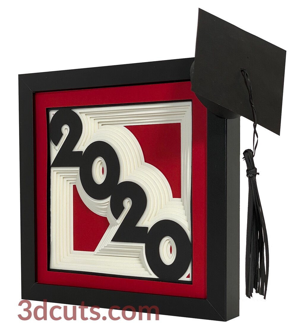 Stacked Graduation 2020 Shadow Box 3dcuts Com