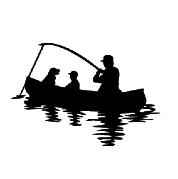 Dog, Child, father in canoes.jpg