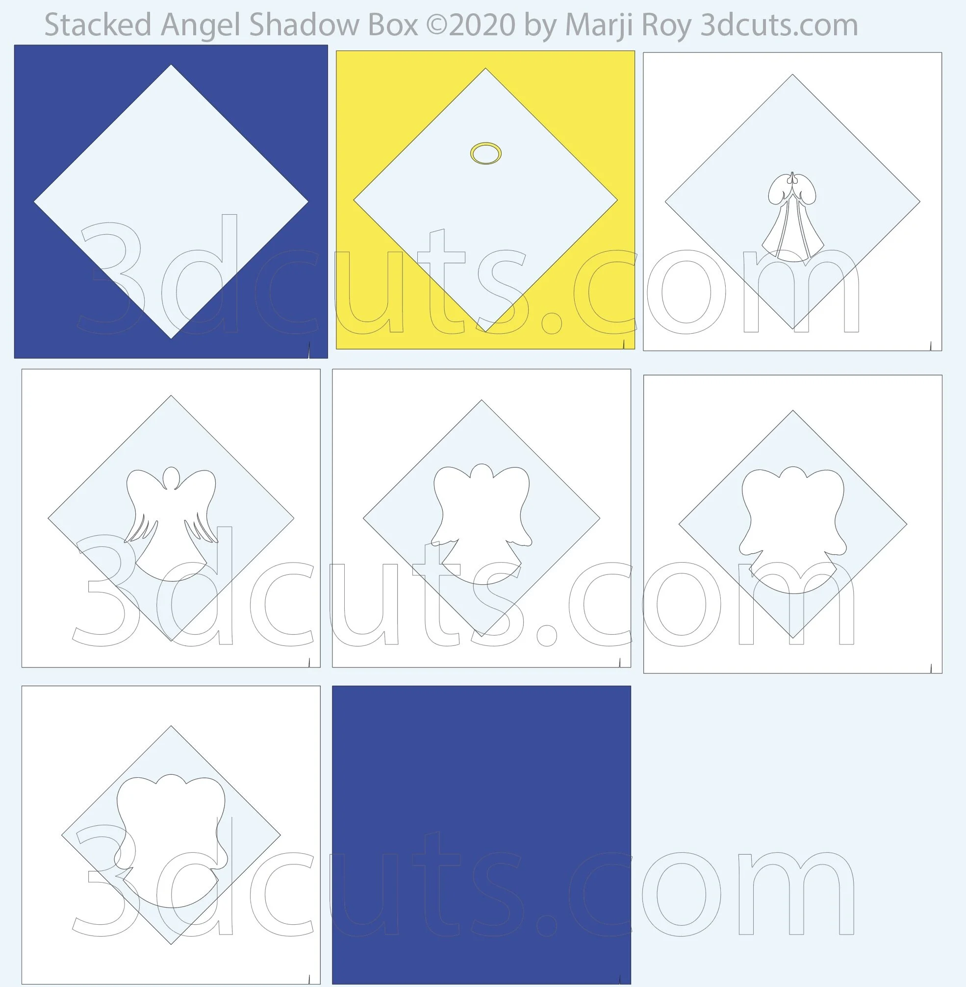 Download Stacked Angel Shadow Box 3dcuts Com