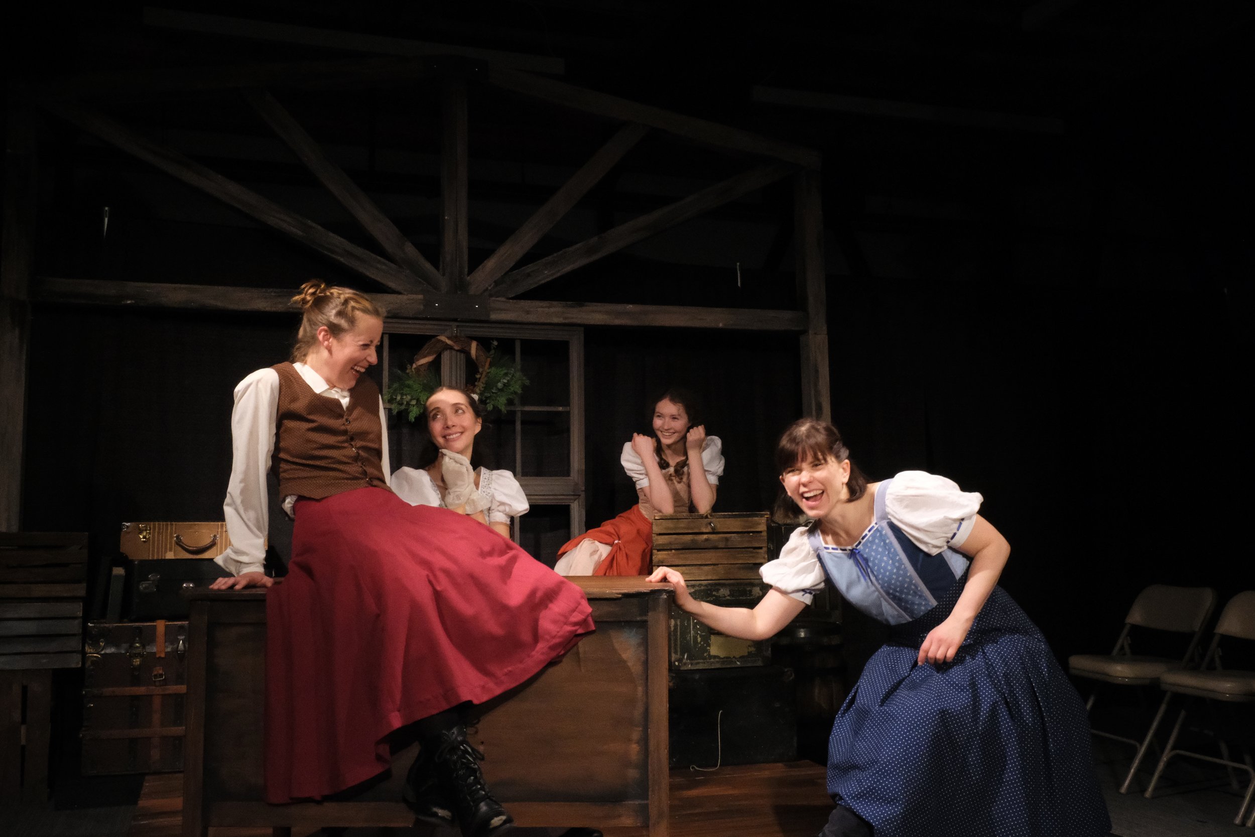   Little Women  adapted by Heather Chrisler   Bozeman Actors Theatre   Spring 2026  with Allison Powell, Mercy Simpson, and Denise Hergett  photo by Joe Faifer 