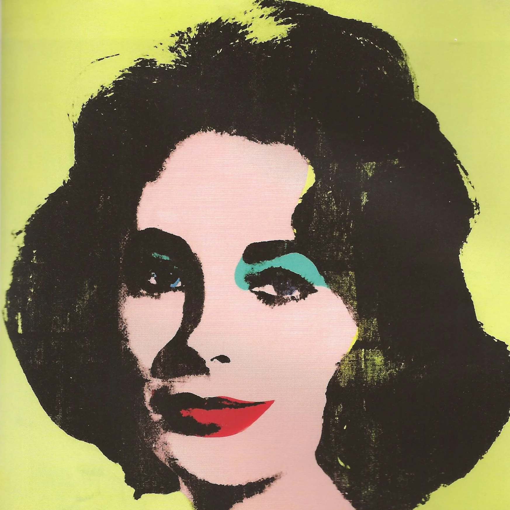 Andy Warhol: Liz #1 (Early Coloured Liz), 1963 Silkscreen ink and acrylic on linen, 101.6 cm x 101.6 cm L&M Arts: New York – Los Angeles