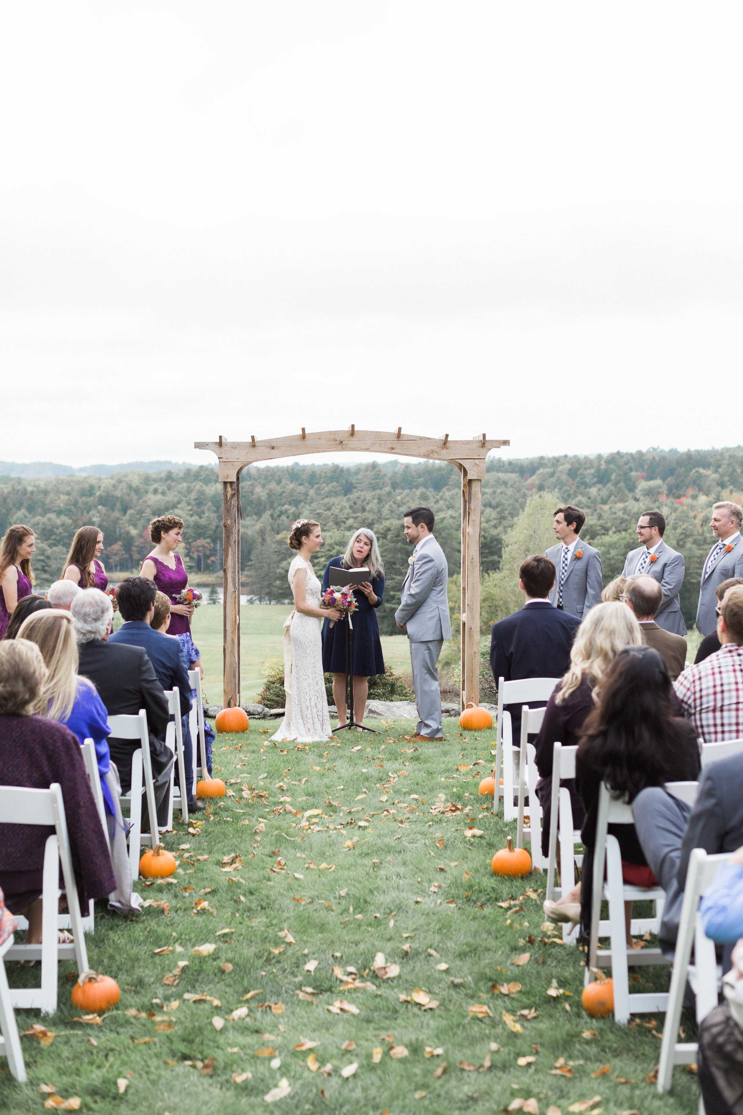 Fall Maine wedding in an apple orchard | Officiant:  A Sweet Start  | Photo:&nbsp; KAngell Photography