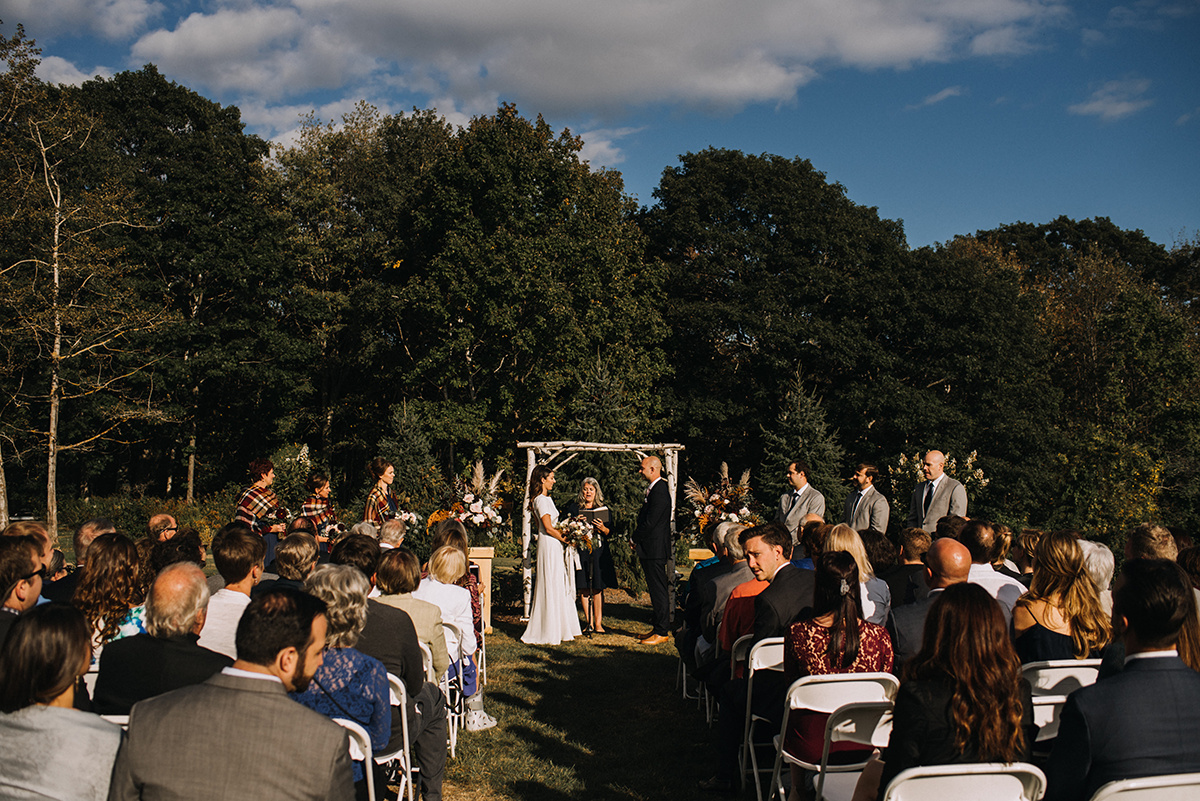 Maine wedding officiant at Live Well Farm | Cortney Vamvakias Photography