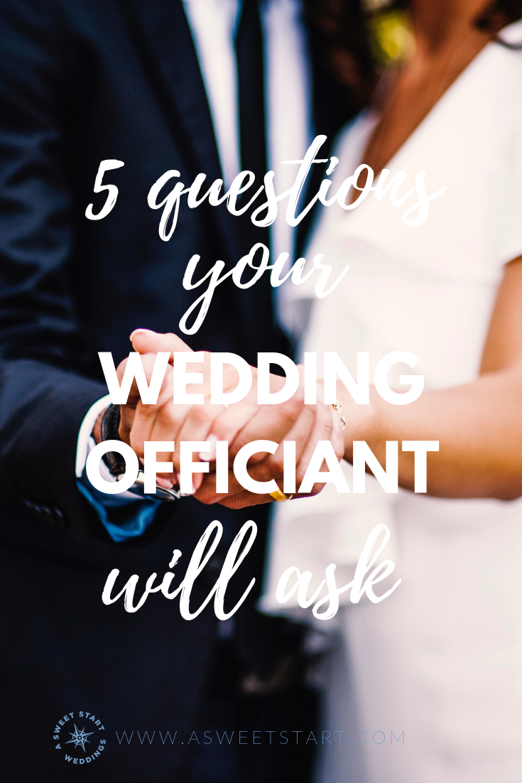 5 questions your wedding officiant might ask you during the inquiry call. Info provided by A Sweet Start | Photo by  Tiko Giorgadze