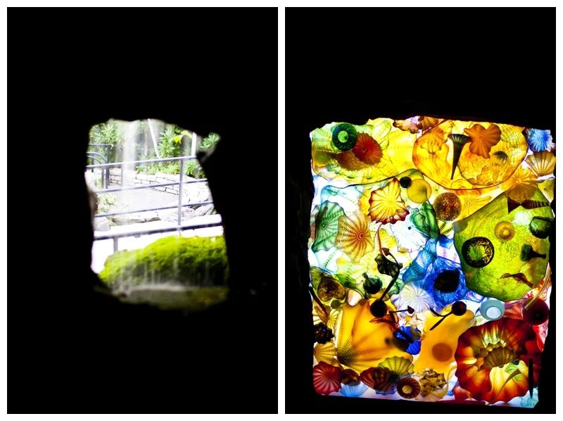 Some more Chihuly glass on the ceiling in a cave in the Mountain Room.. and this little window, well this was the BEST for spying on people when I was little and came here!