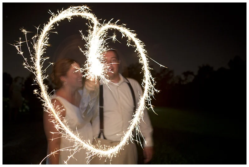 On the last leg of the very last sparkler, we managed to get a full heart!