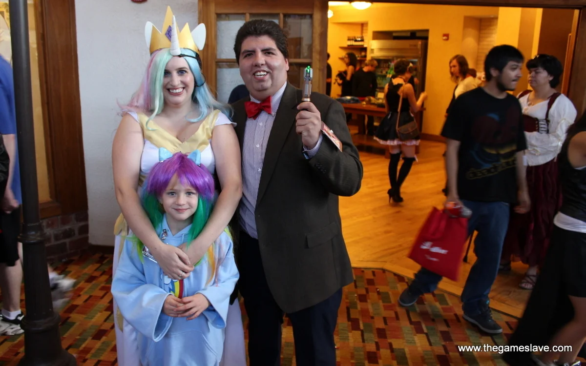 Princess Celestia, the 11th Doctor and little Rainbow Dash