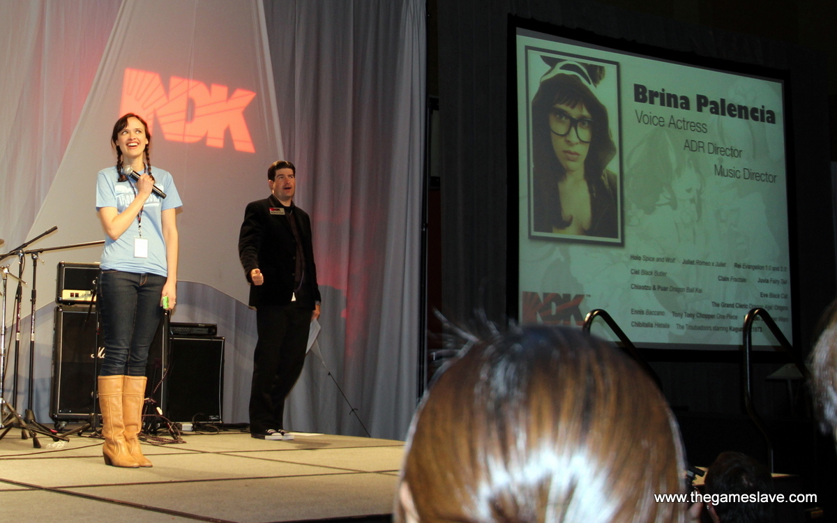Director Jeremy preseting Brina Palencia at Opening Ceremonies