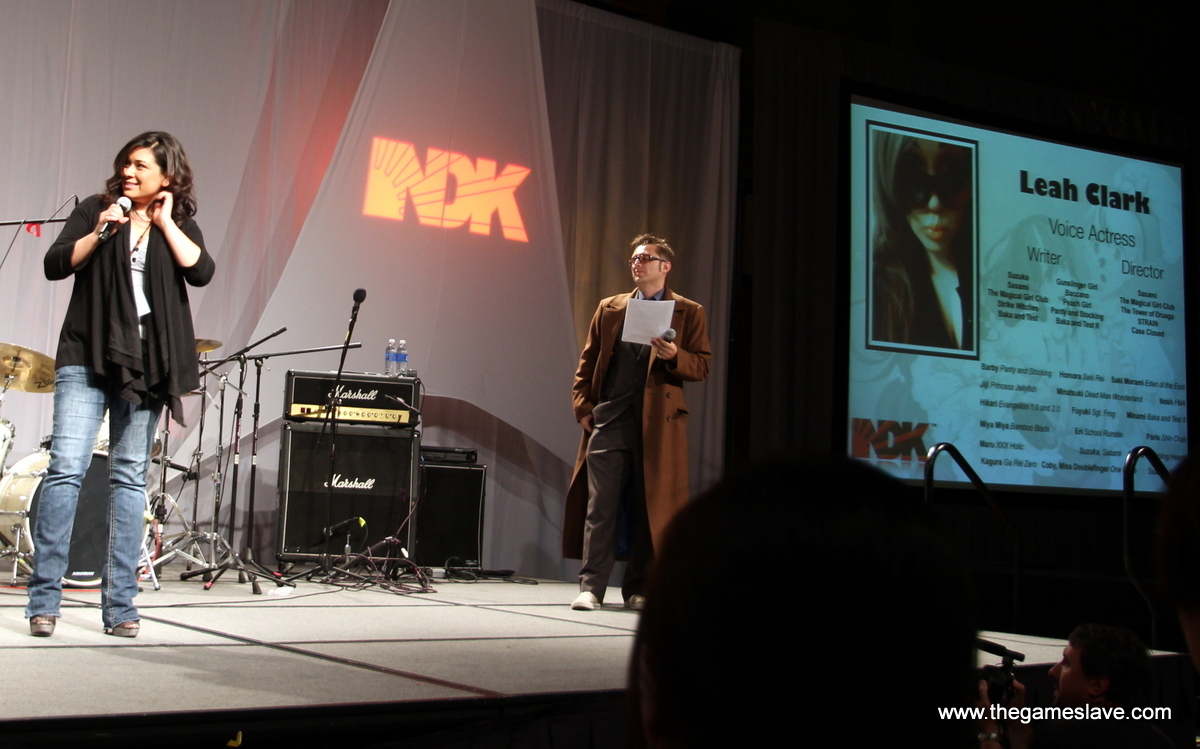 The Doctor presenting Leah Clark at Opening Ceremonies