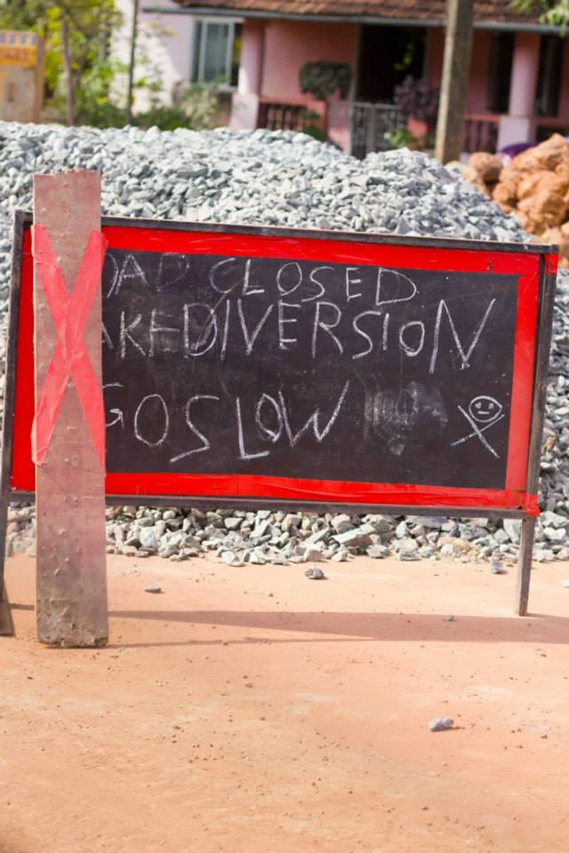 Road sign in Goa