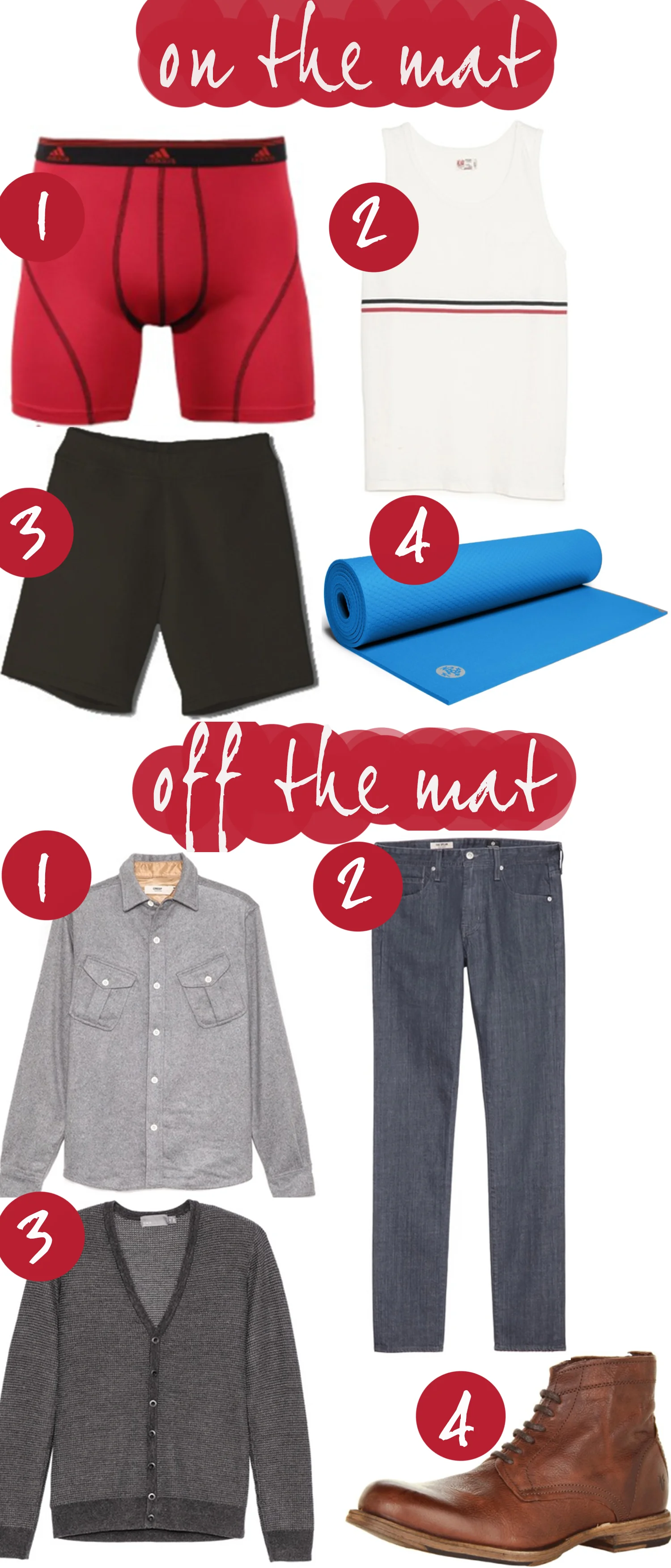 Pin it! Yoga clothes for men, date night clothes for men.