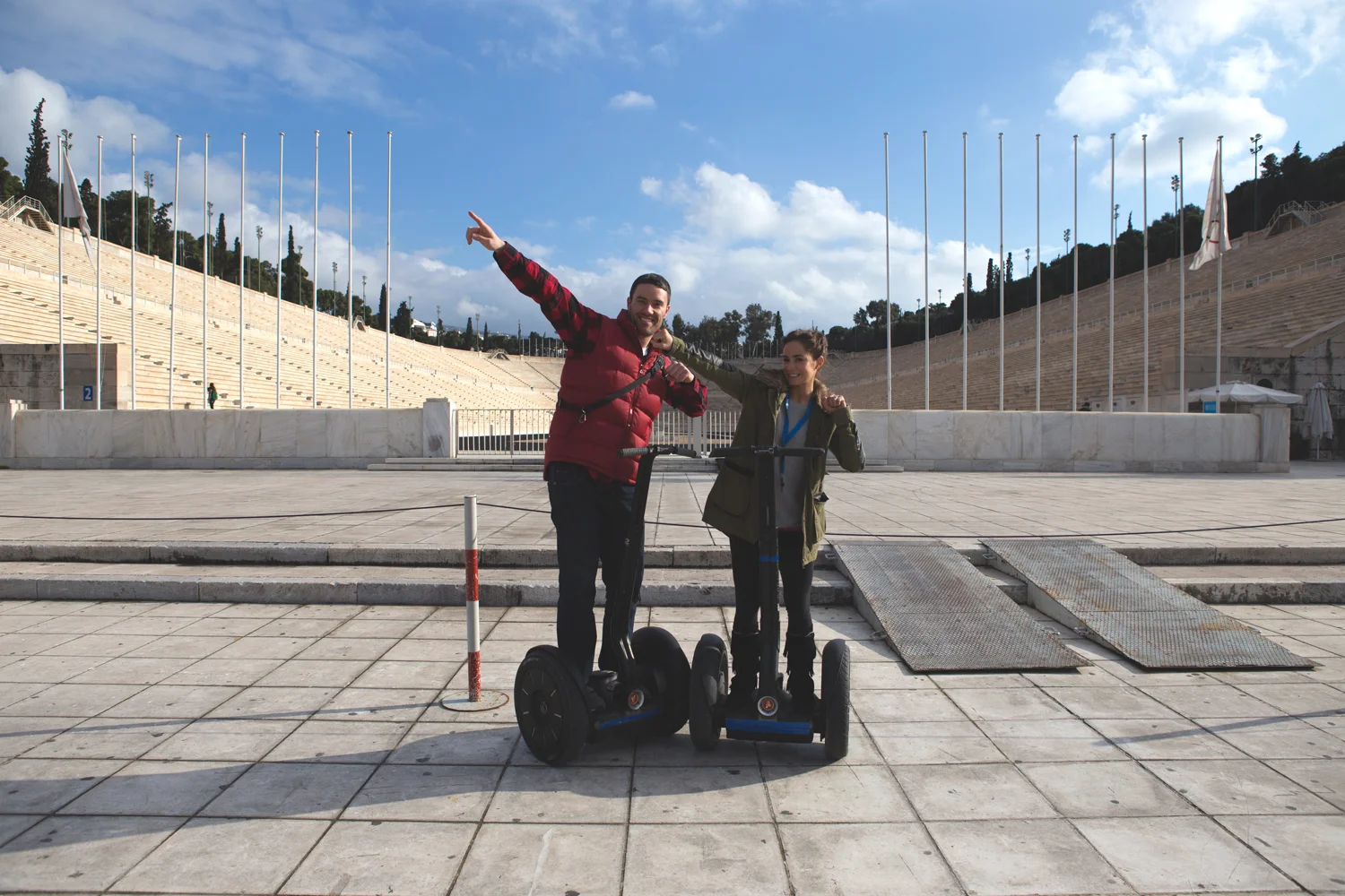 Segway tour stop- at the track of the first Olympic games in 1896