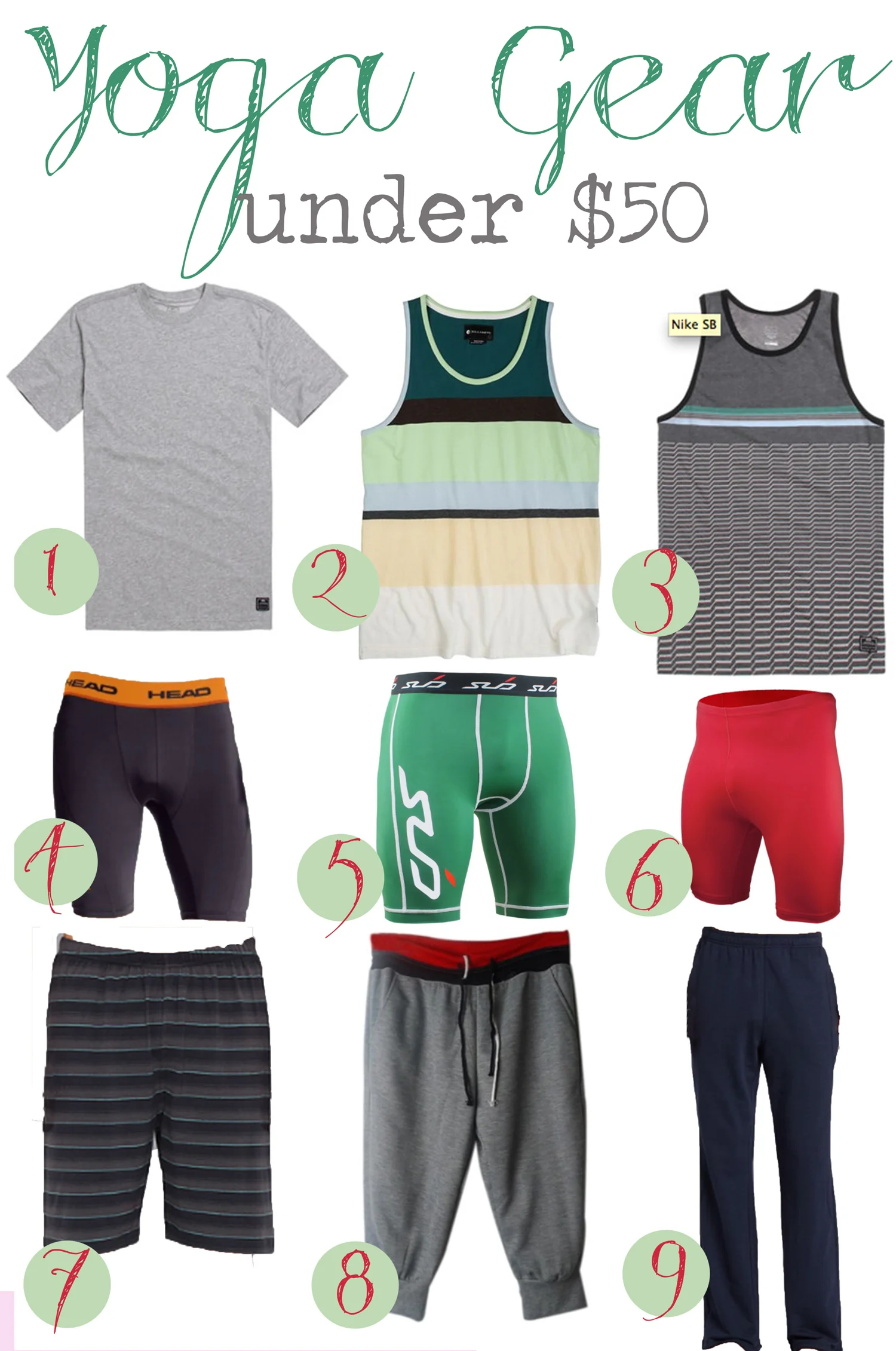 Pin it! Men's yoga clothes under $50