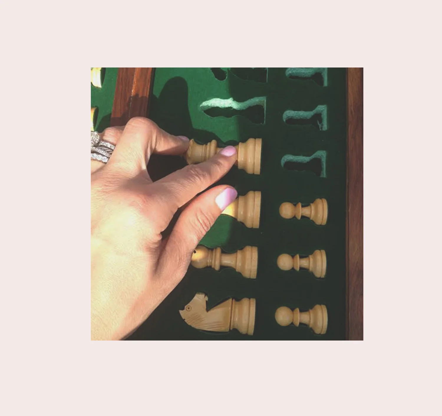 Getting in a little chess play (he always wins)