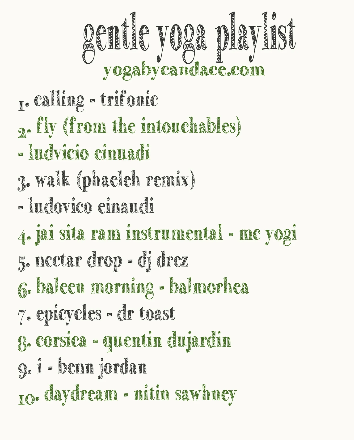 Pin it! Gentle instrumental playlist for yoga