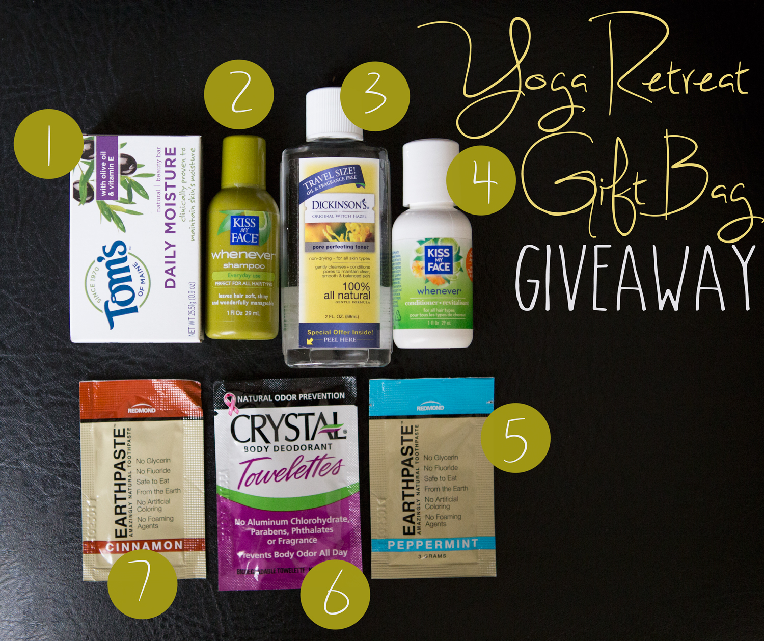 Yoga Retreat gift bag contents