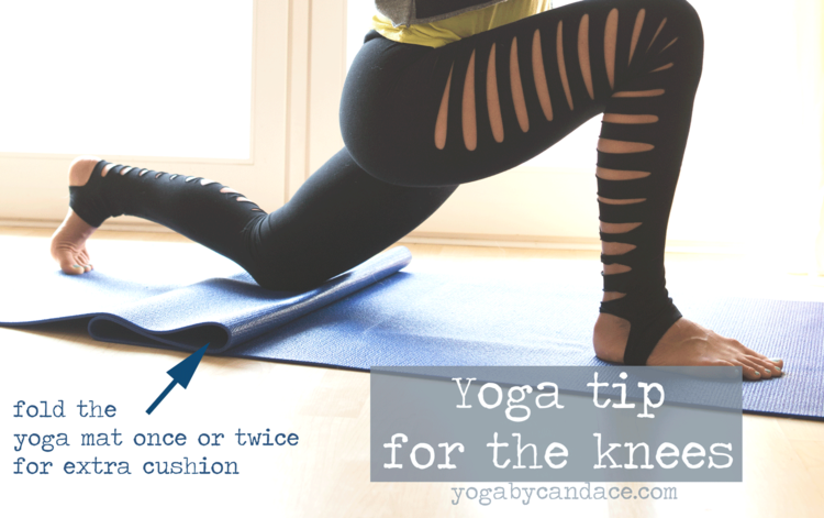 Pin it! A trick for the knees in yoga class. Wearing: asos slashed leggings . Using Yoga Accessories mat .