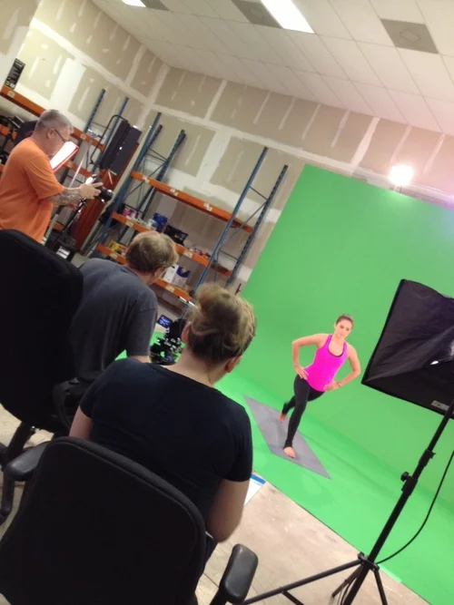 Shooting my power yoga dvd entitled 'SWEAT'