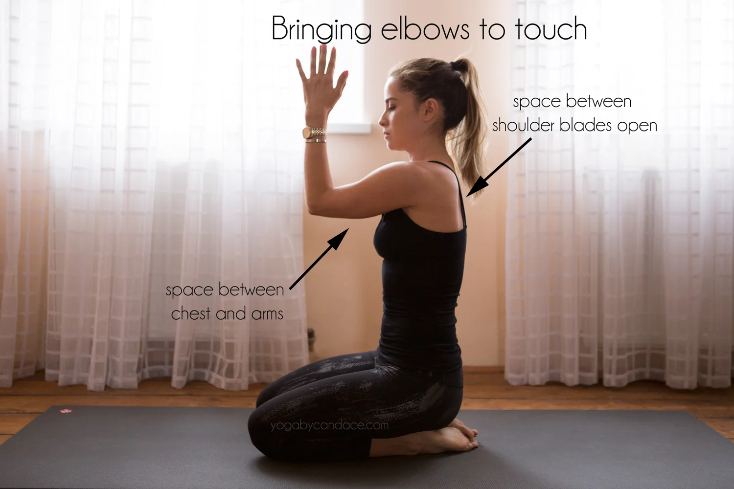 Pin it! What you need in order for elbows to touch.