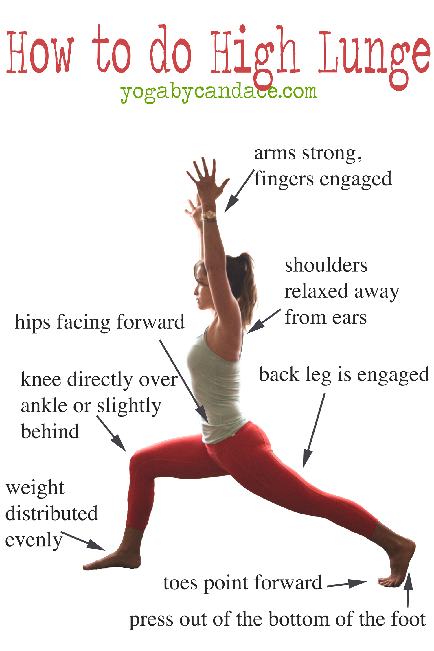 How to do High Lunge — YOGABYCANDACE