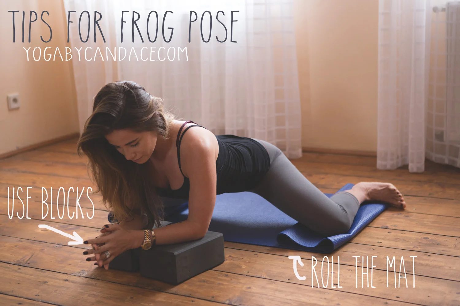 Pin it! Tips for frog pose! Using: yoga blocks , mat .