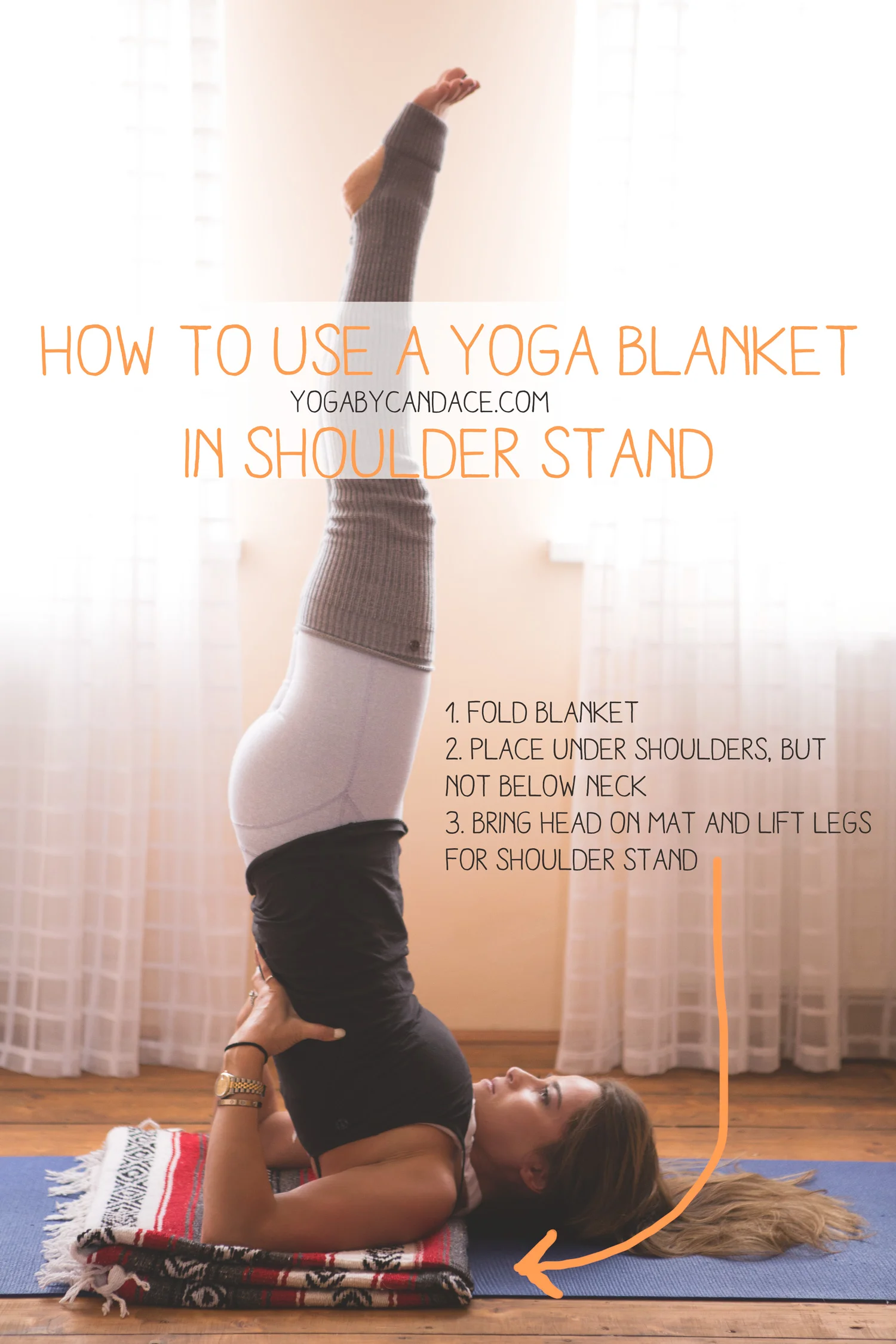 Pin now, practice later! Wearing: Fabletics leggings ( similar awesome legging ), Sweaty Betty leg warmers . Using: yoga blanket , mat .