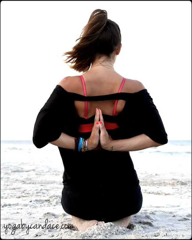 Pin it! How to do reverse prayer pose