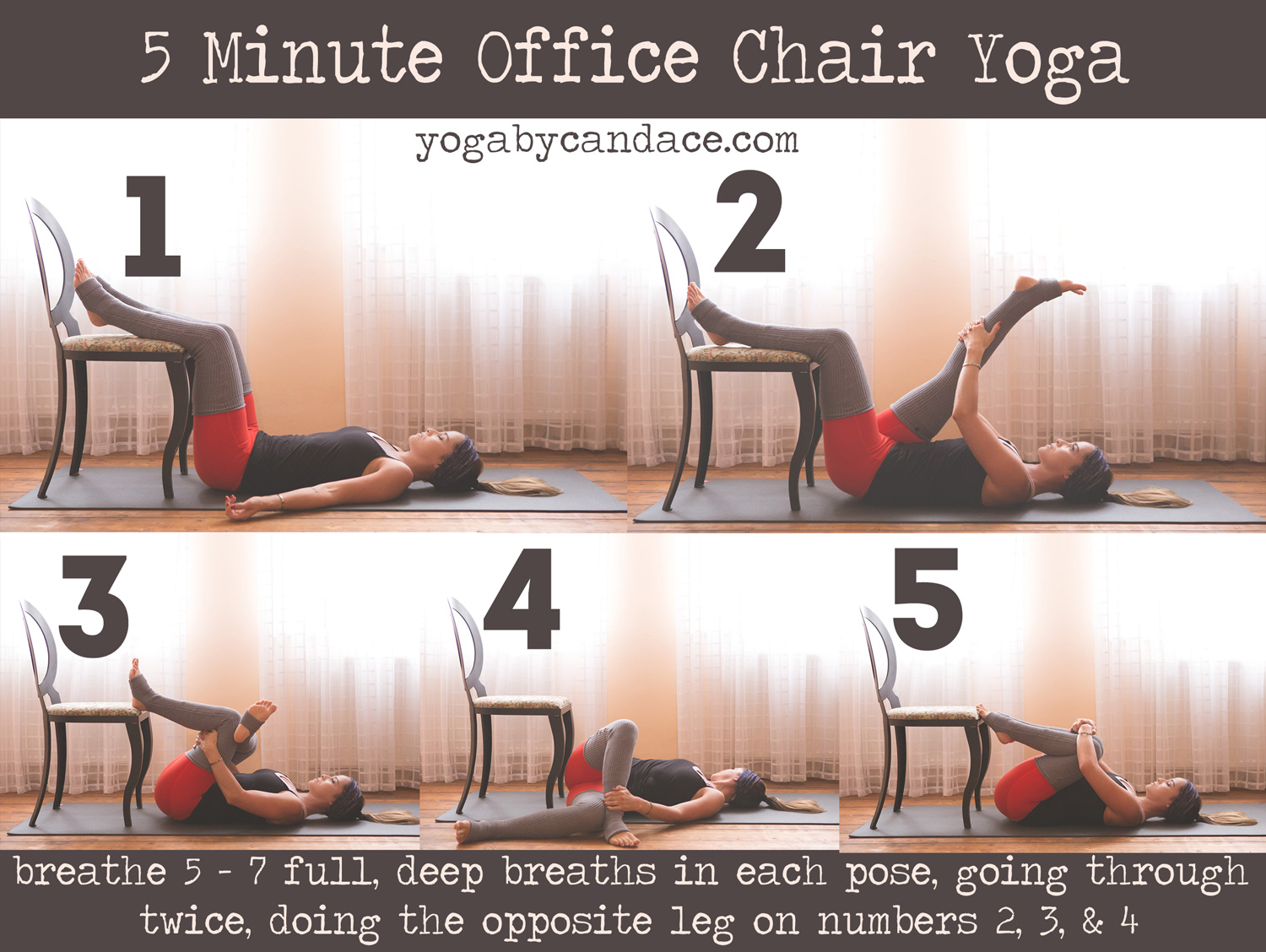 5 Minute Office Chair Yoga Yogabycandace