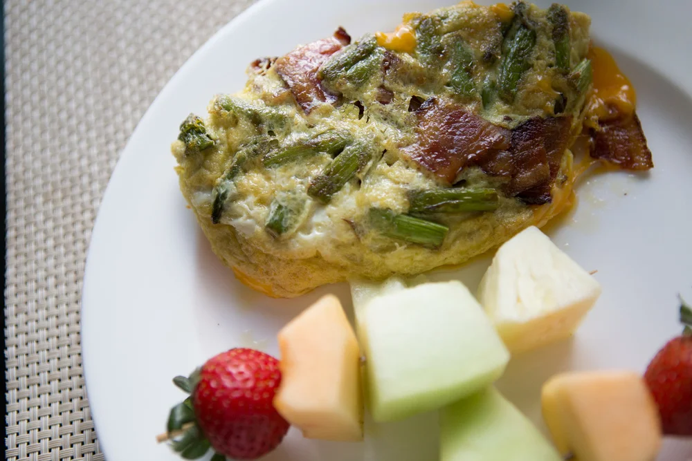 Asparagus, Bacon and Cheese Omelette with Pete & Gerry's Organic Eggs