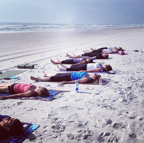 Beach yoga in Florida