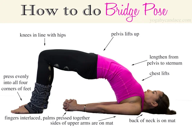 Pin now, practice later! How to do bridge pose. Wearing: leg warmers ( similar ), teeki pants , Lululemon cool racer tank ( review here )