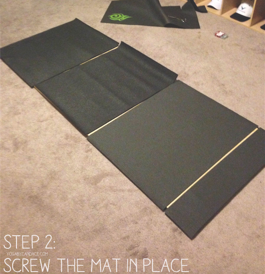 Pin it! Make a hard surface yoga space so you can practice on carpeted floors.
