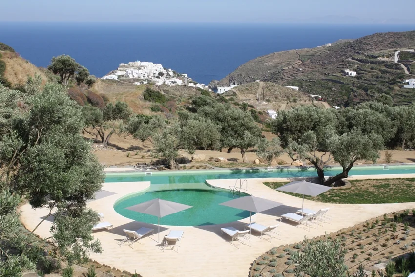 Our beautiful boutique hotel overlooks the Aegean Sea