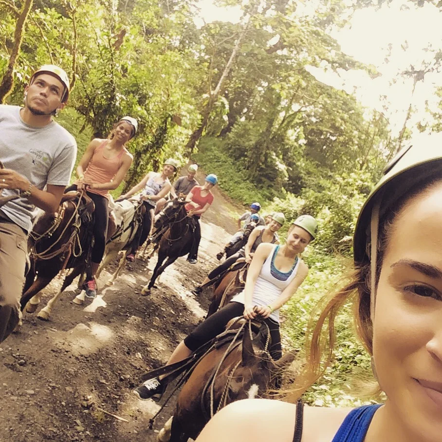Horseback riding with the group!