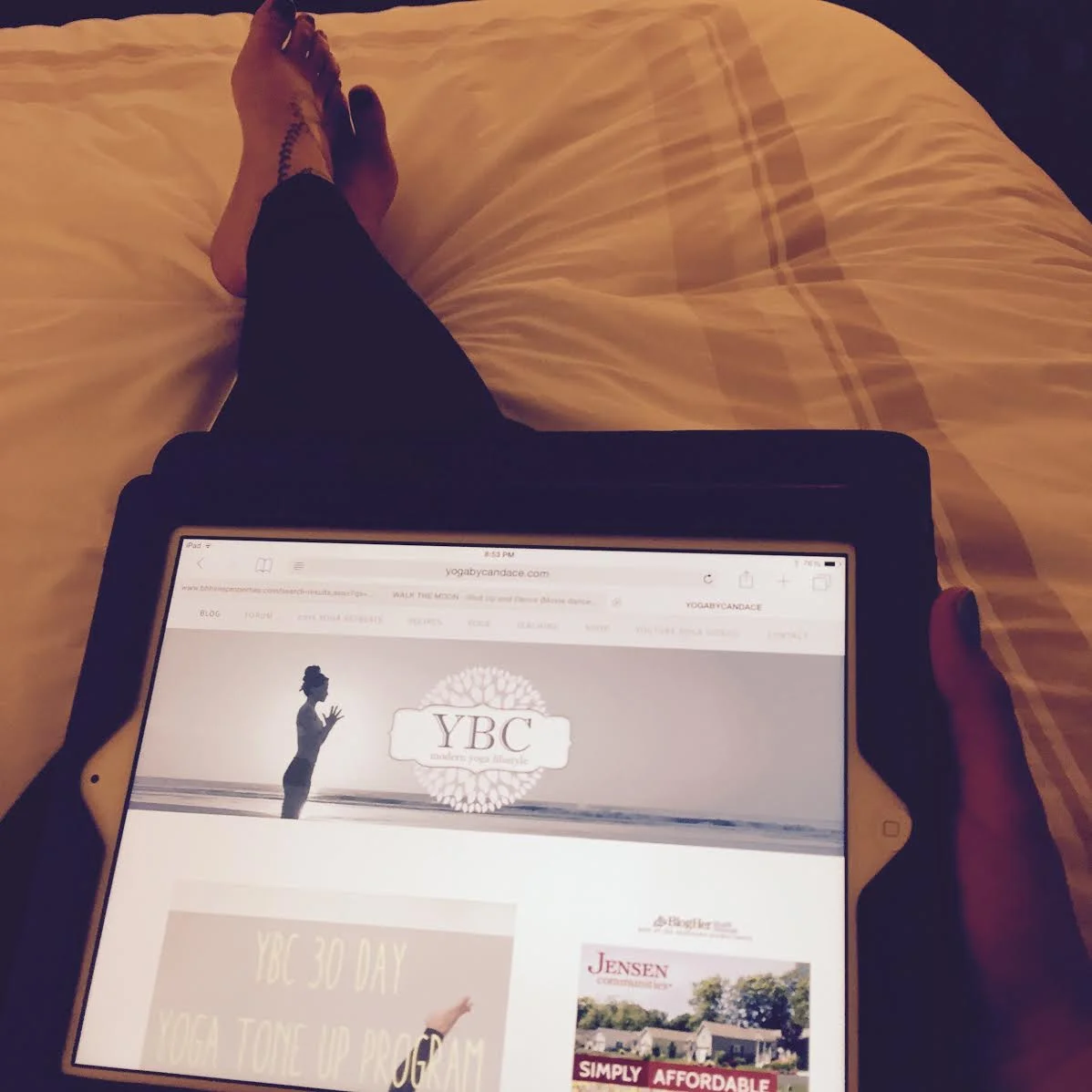 Catching up on YBC in the hotel room