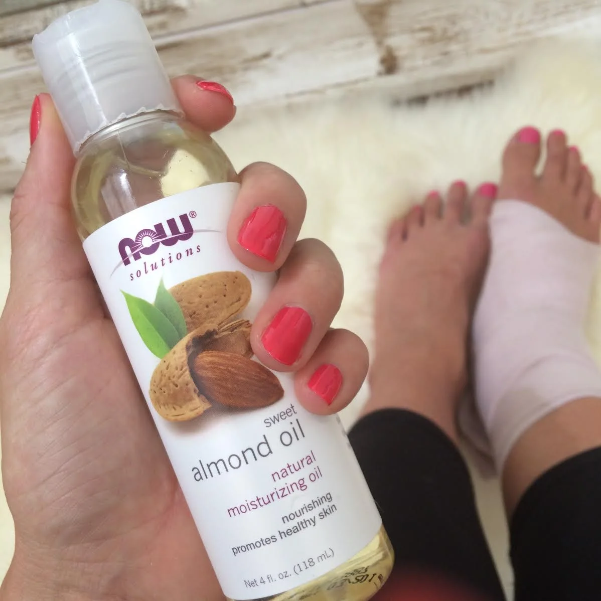 Massage oil for a sprained ankle.