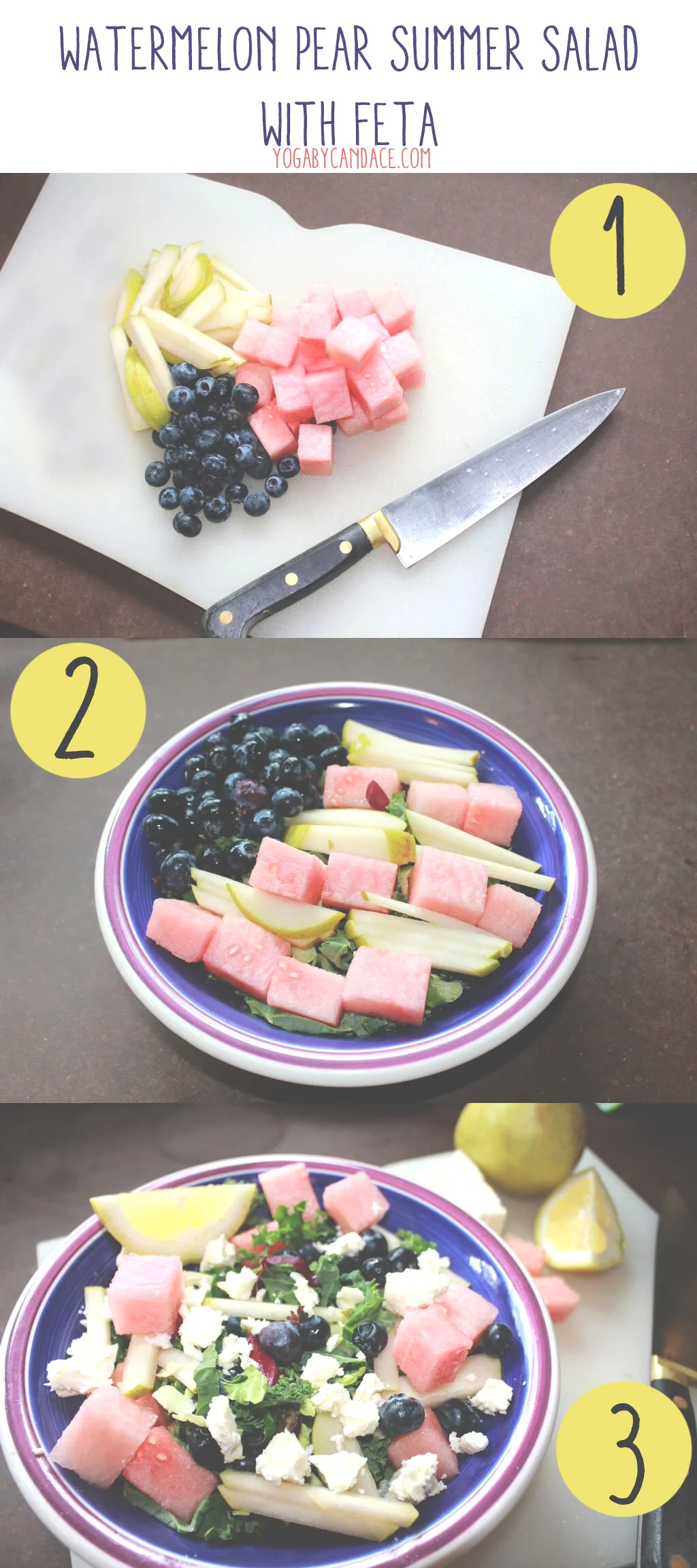 Watermelon Pear Summer Salad with Feta