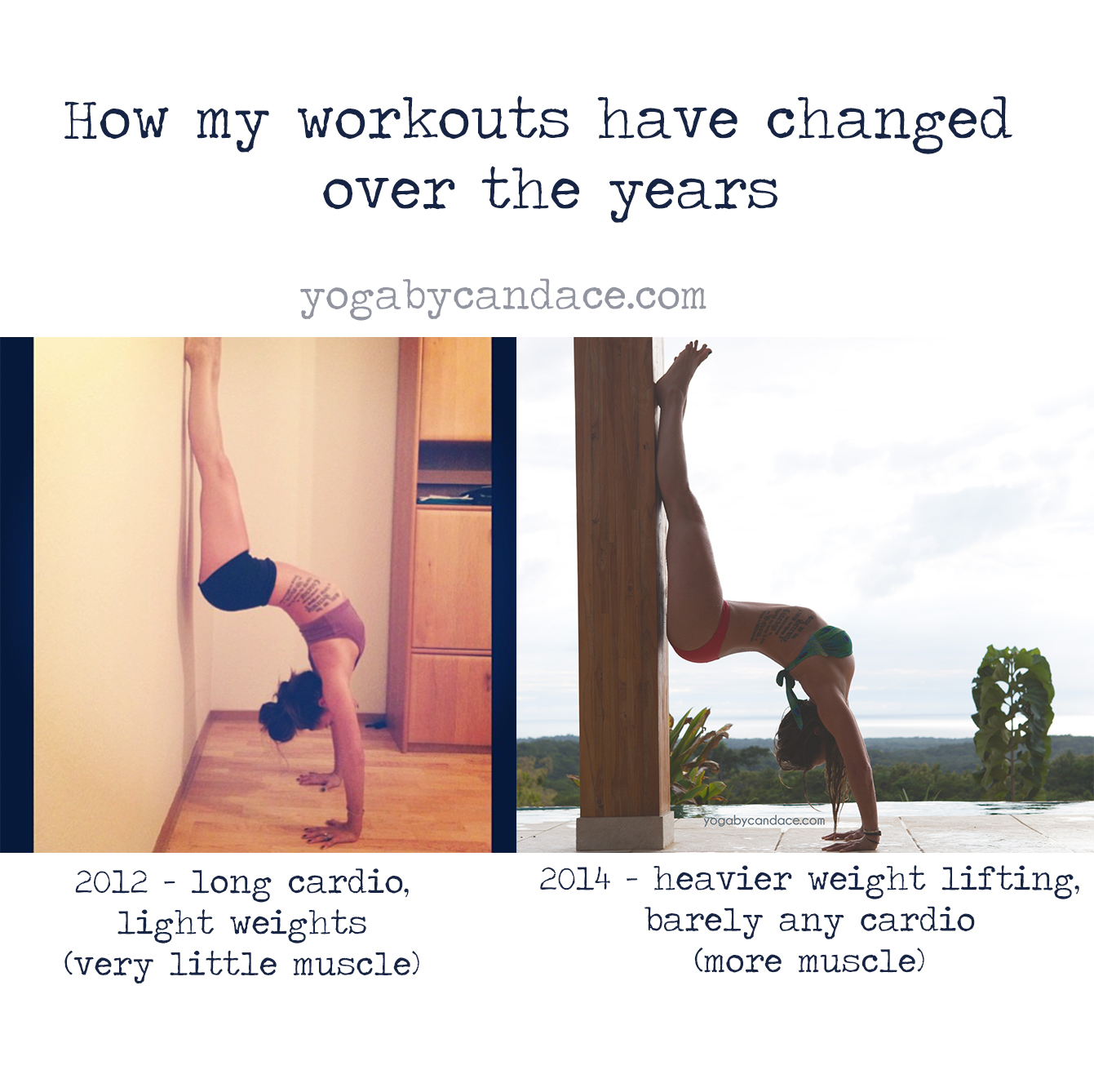 Workout Wednesday: How my workouts have changed over the years —  YOGABYCANDACE