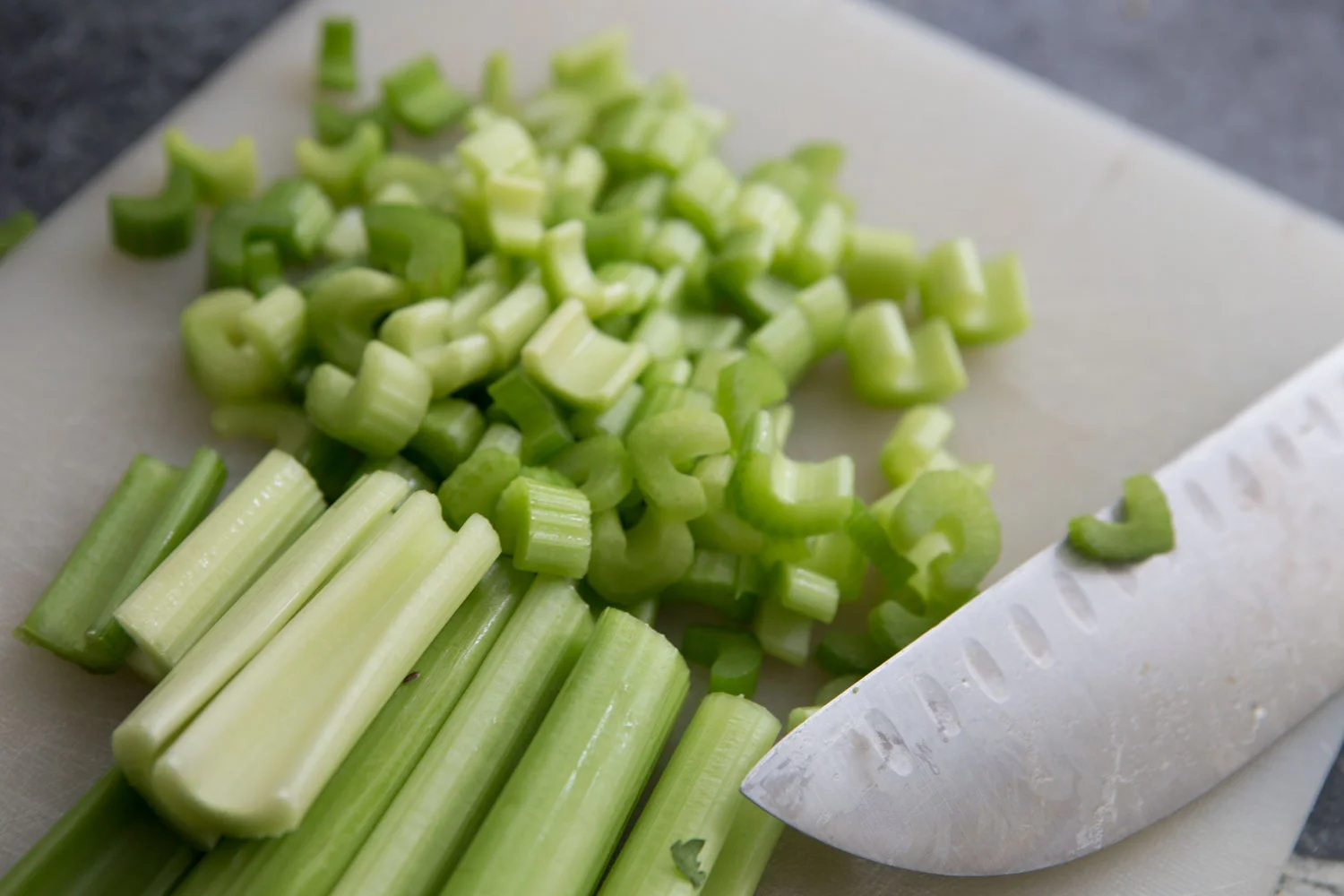 Chop chop chop - celery for the soup