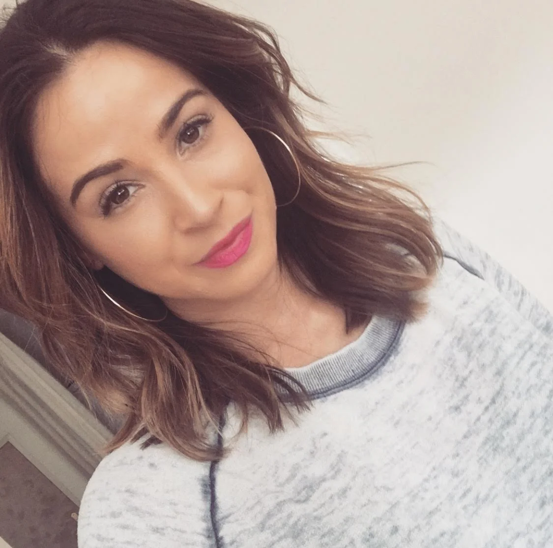Wearing: Silver and Sage hoops , candy yum yum lipstick