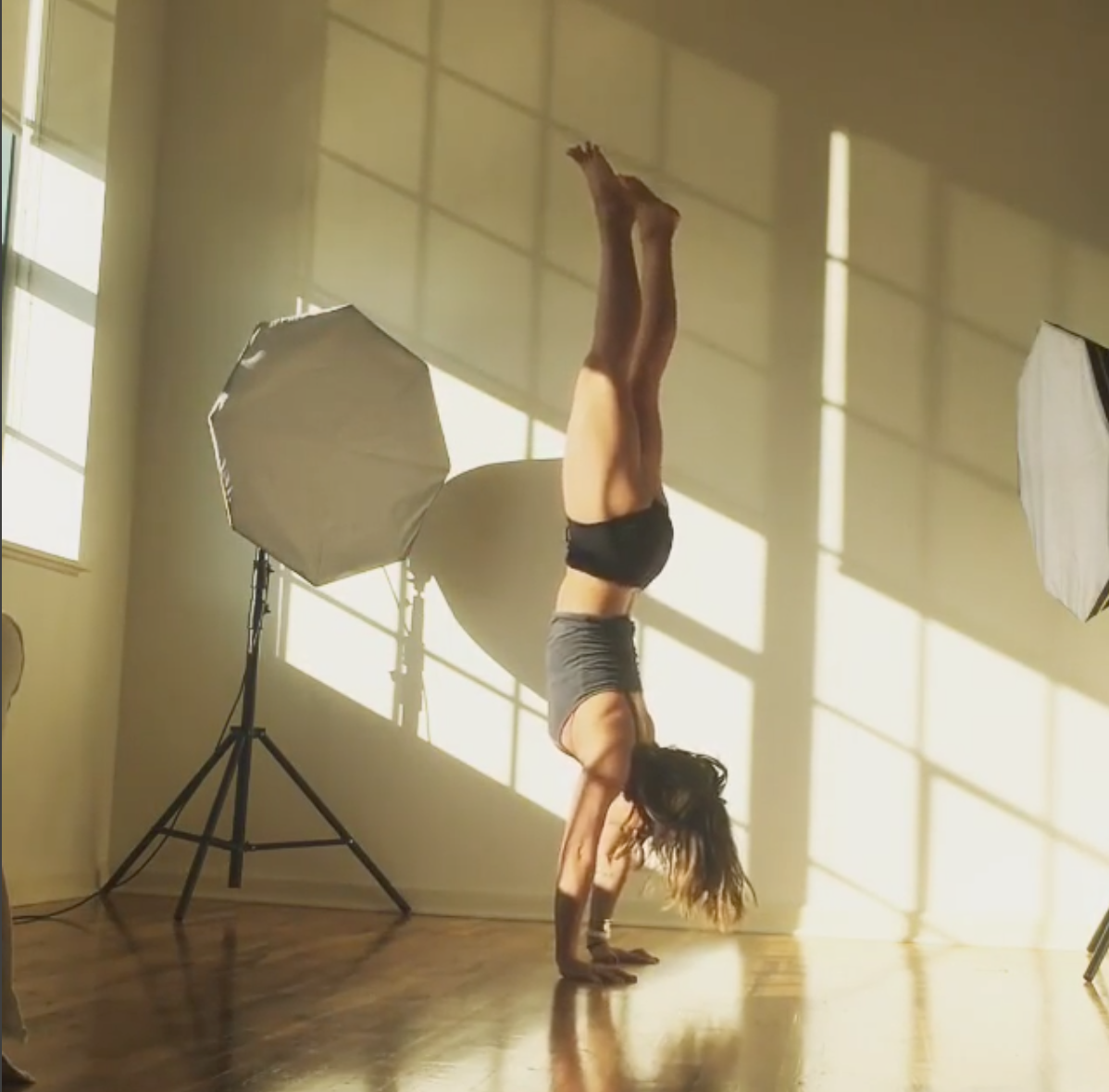 Handstand Wearing: sweaty betty shorts , f21 tank.
