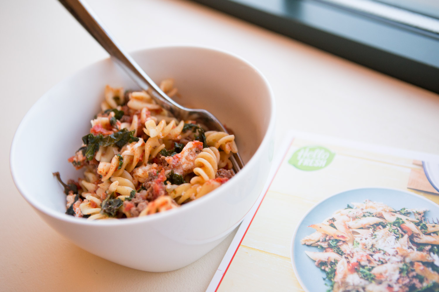 Baked fusilli pasta