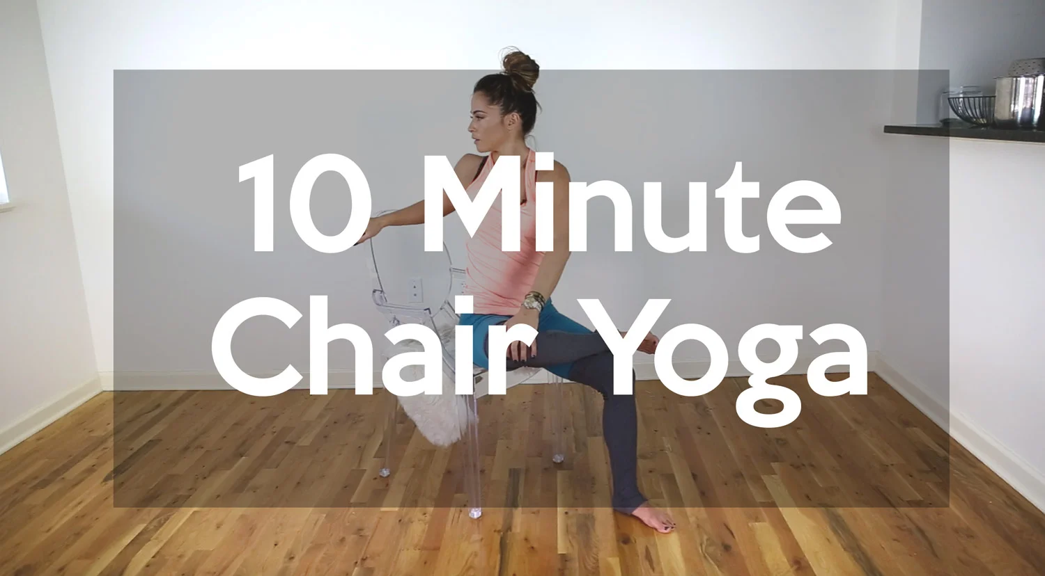 Follow us on Pinterest and pin this image for easy reference to our Ten Min Chair Yoga Sequence