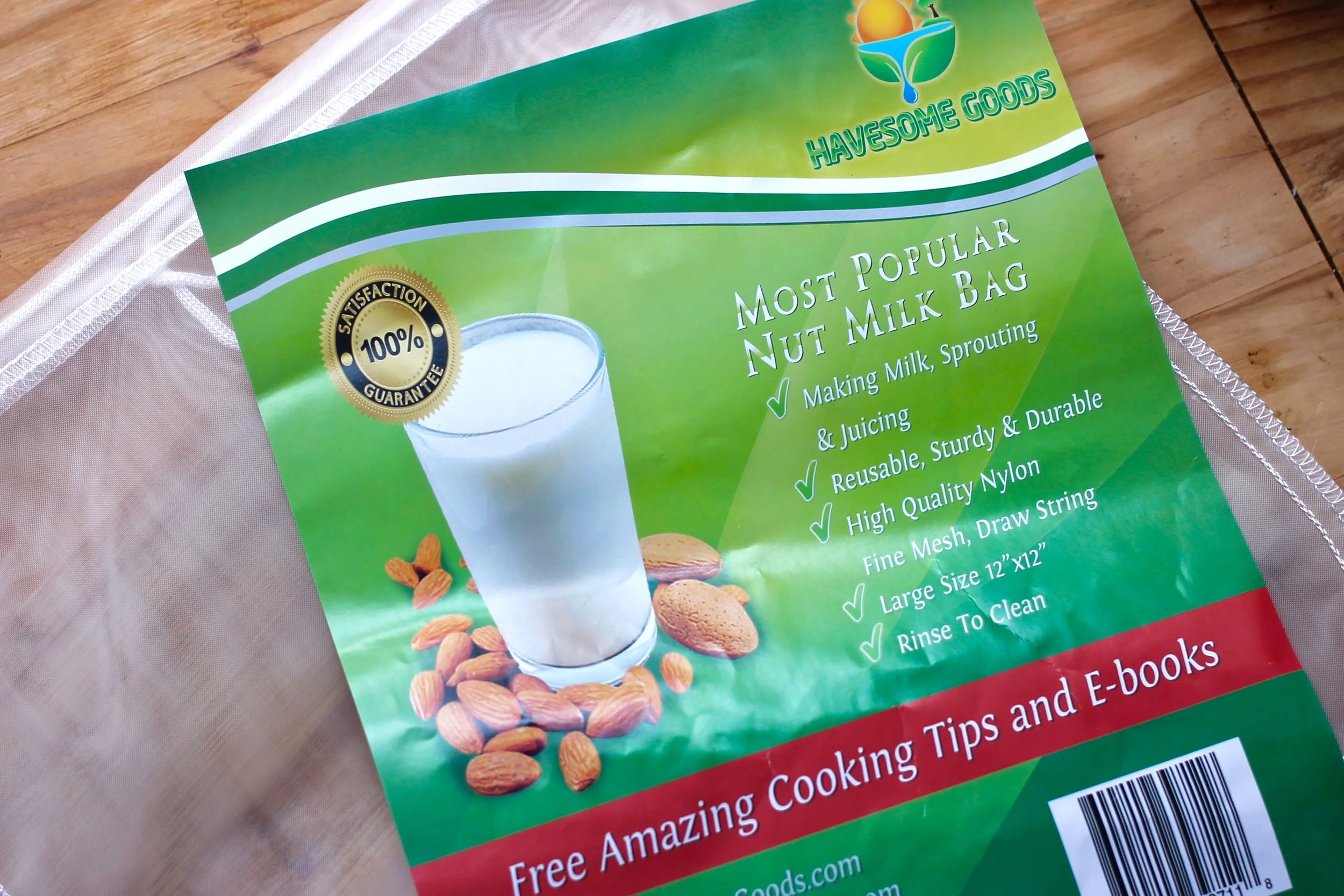 Testing out a nut milk bag for the first time! 