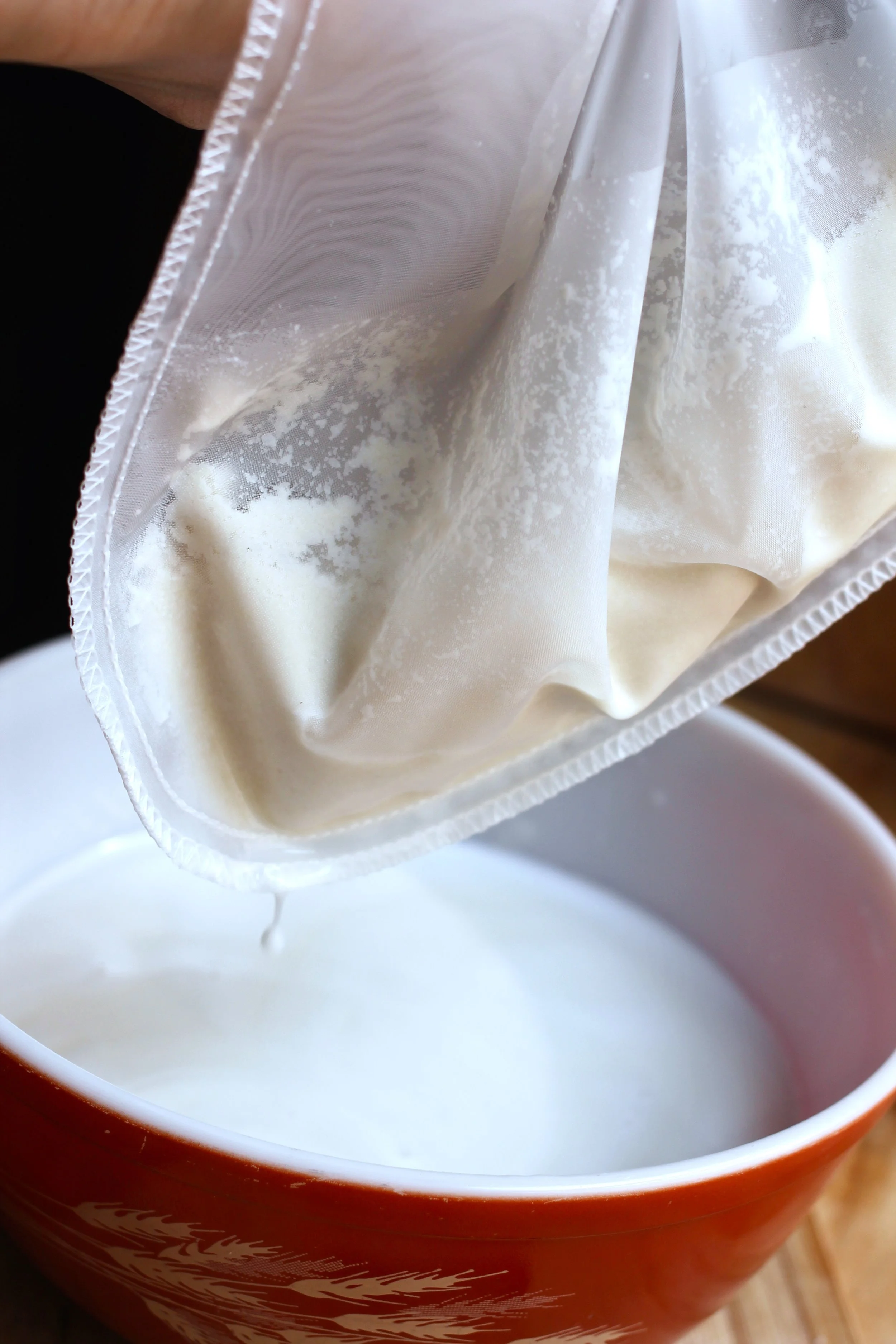 Creating Homemade Almond Milk with a HaveSome Goods Nut Milk Bag. So simple!