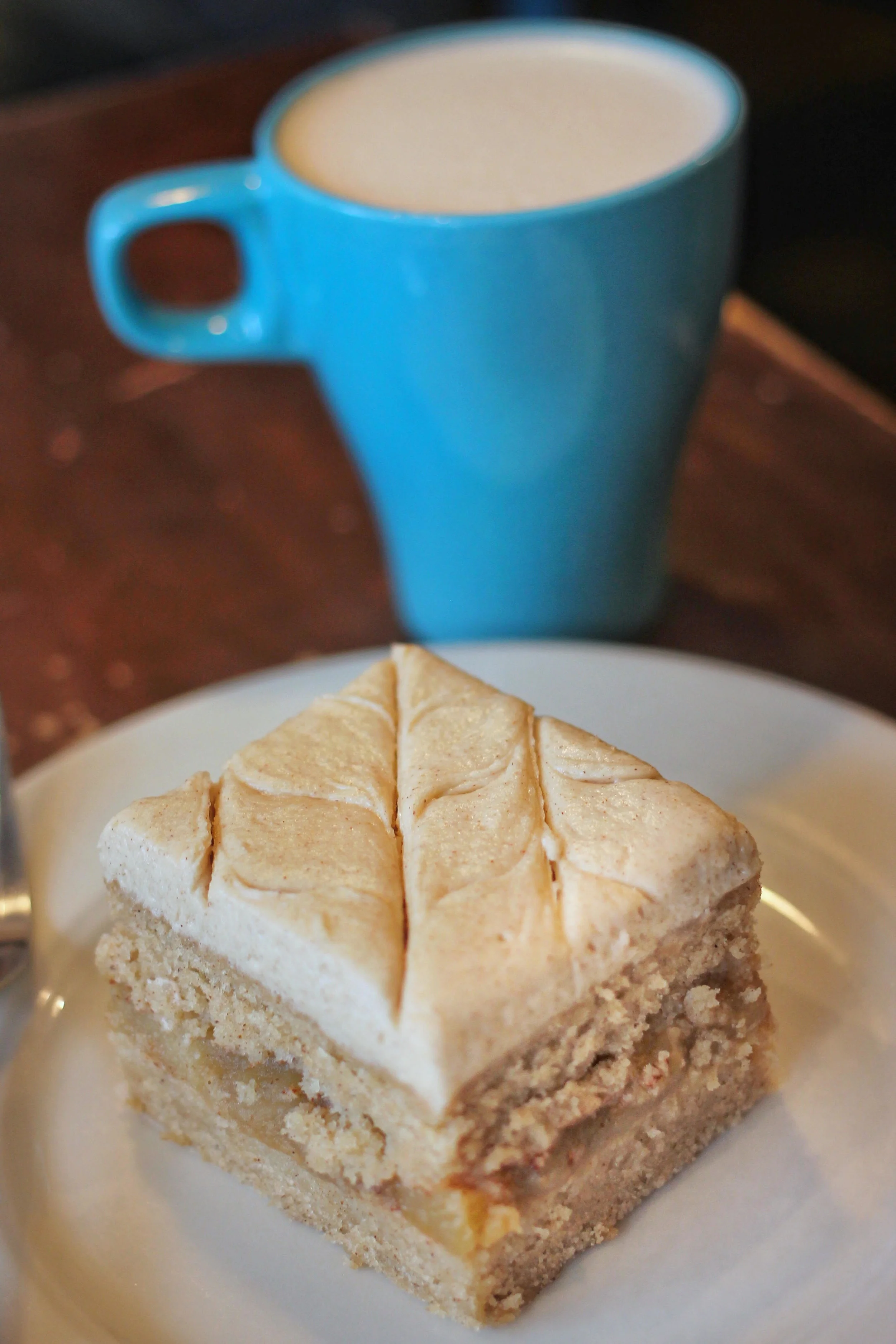 Apple Cider Doughnut Cake and Housemade Chai from Darling Coffee