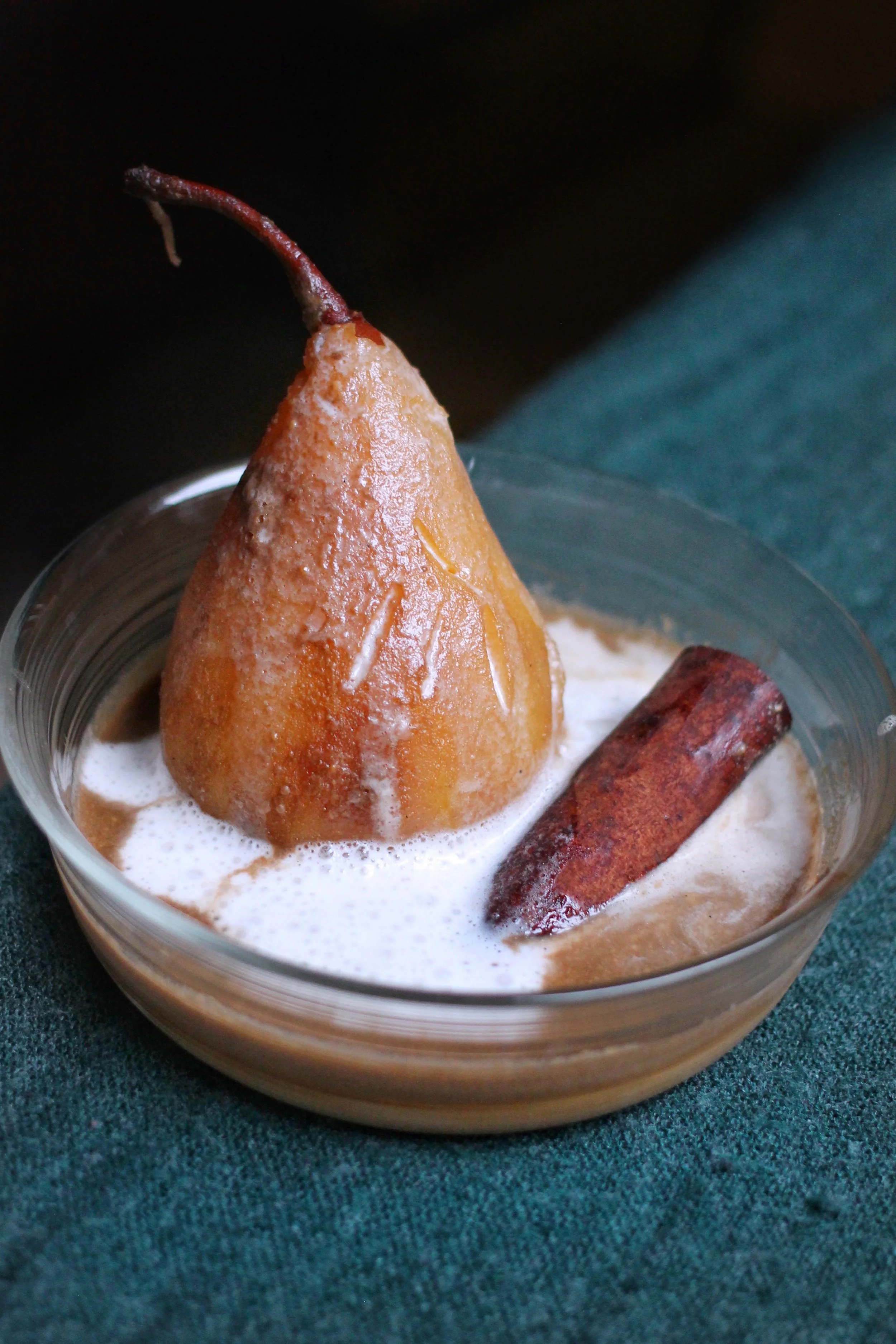 Poached Pears in Coconut Cream