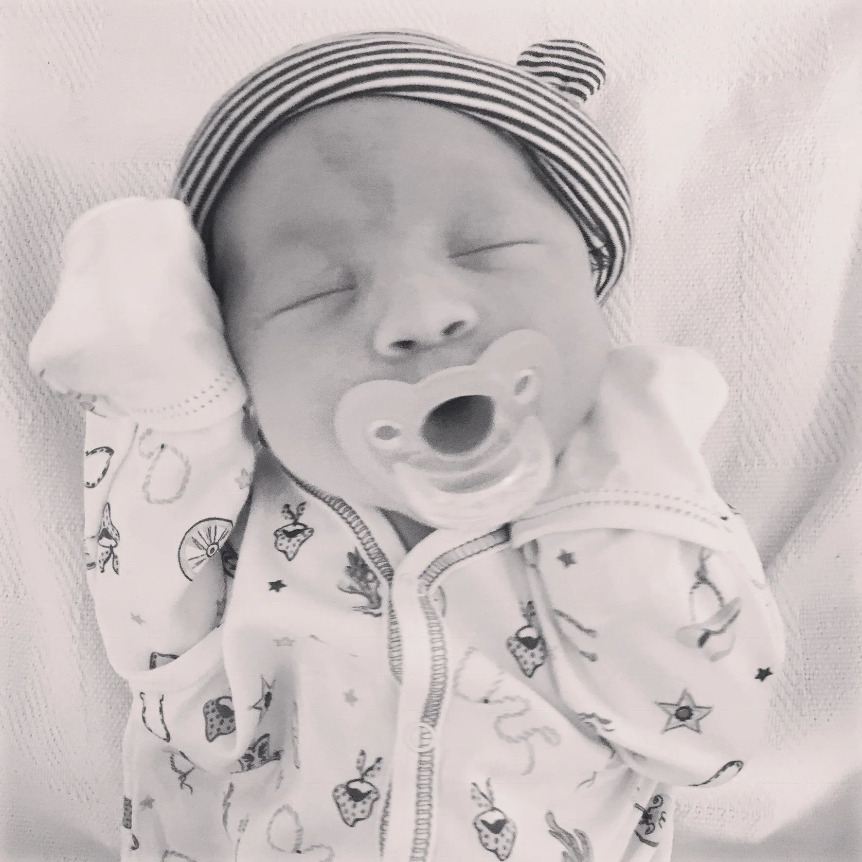 Teddy's first night home.