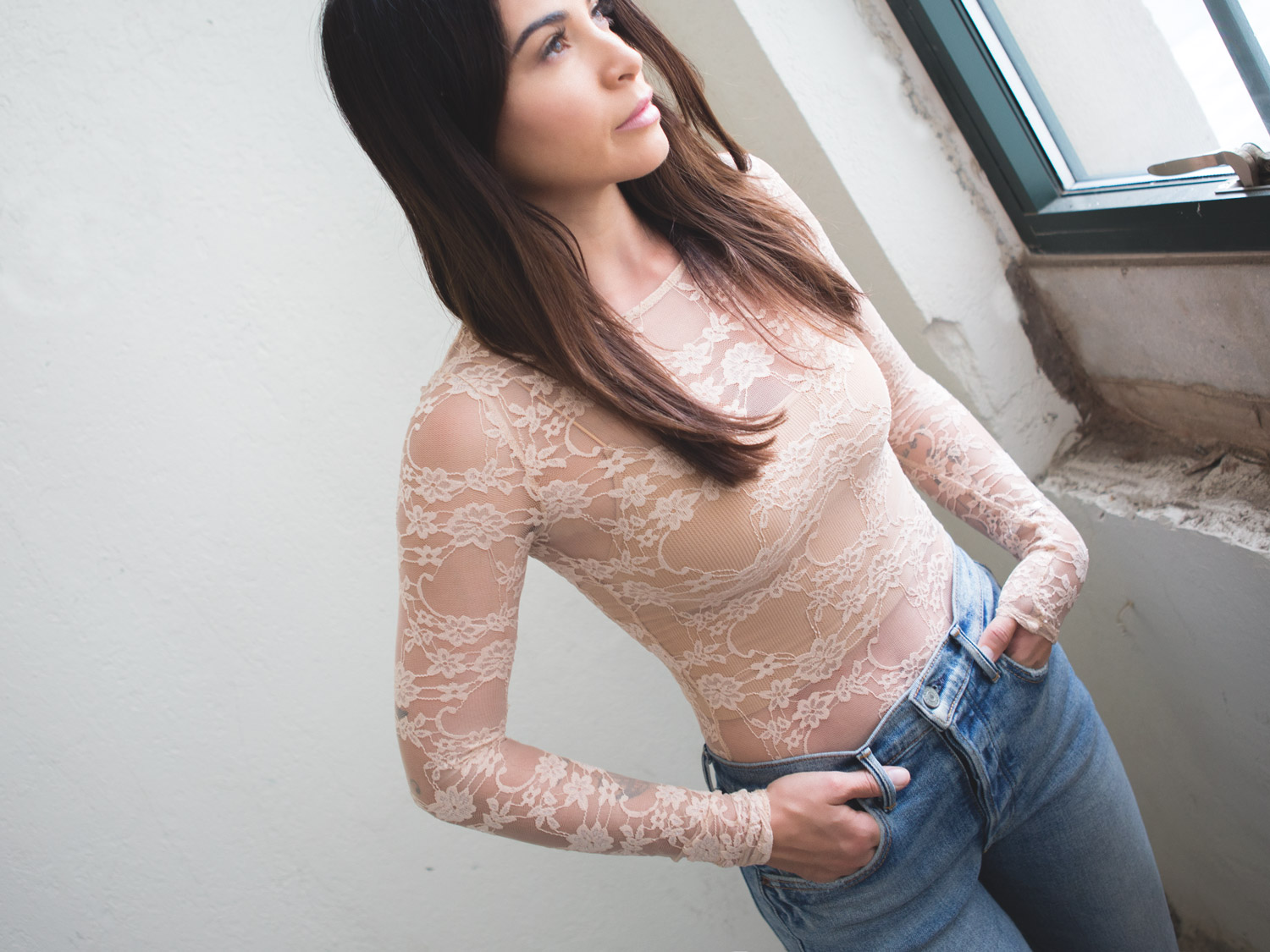 Style Series: Celebrity Style Challenge - Lace Bodysuit and High Waist  Jeans — YOGABYCANDACE